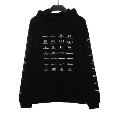 Balenciaga classic full print logo Hoodie 1 01