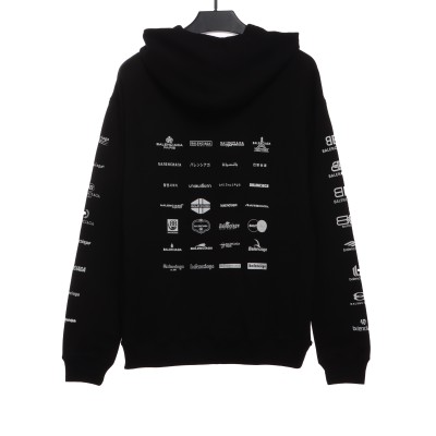  Balenciage classic full print logo Hoodie 1 02