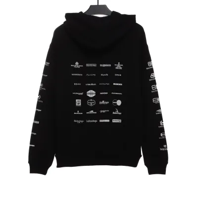  Balenciage classic full print logo Hoodie 1 02