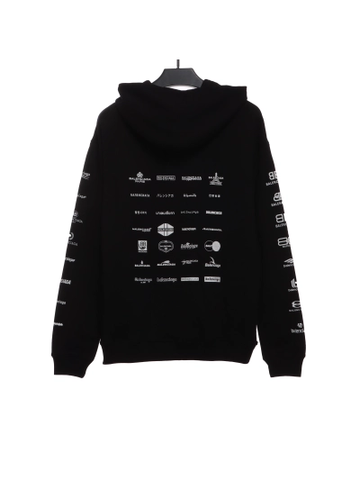 Balenciaga classic full print logo Hoodie 1 02