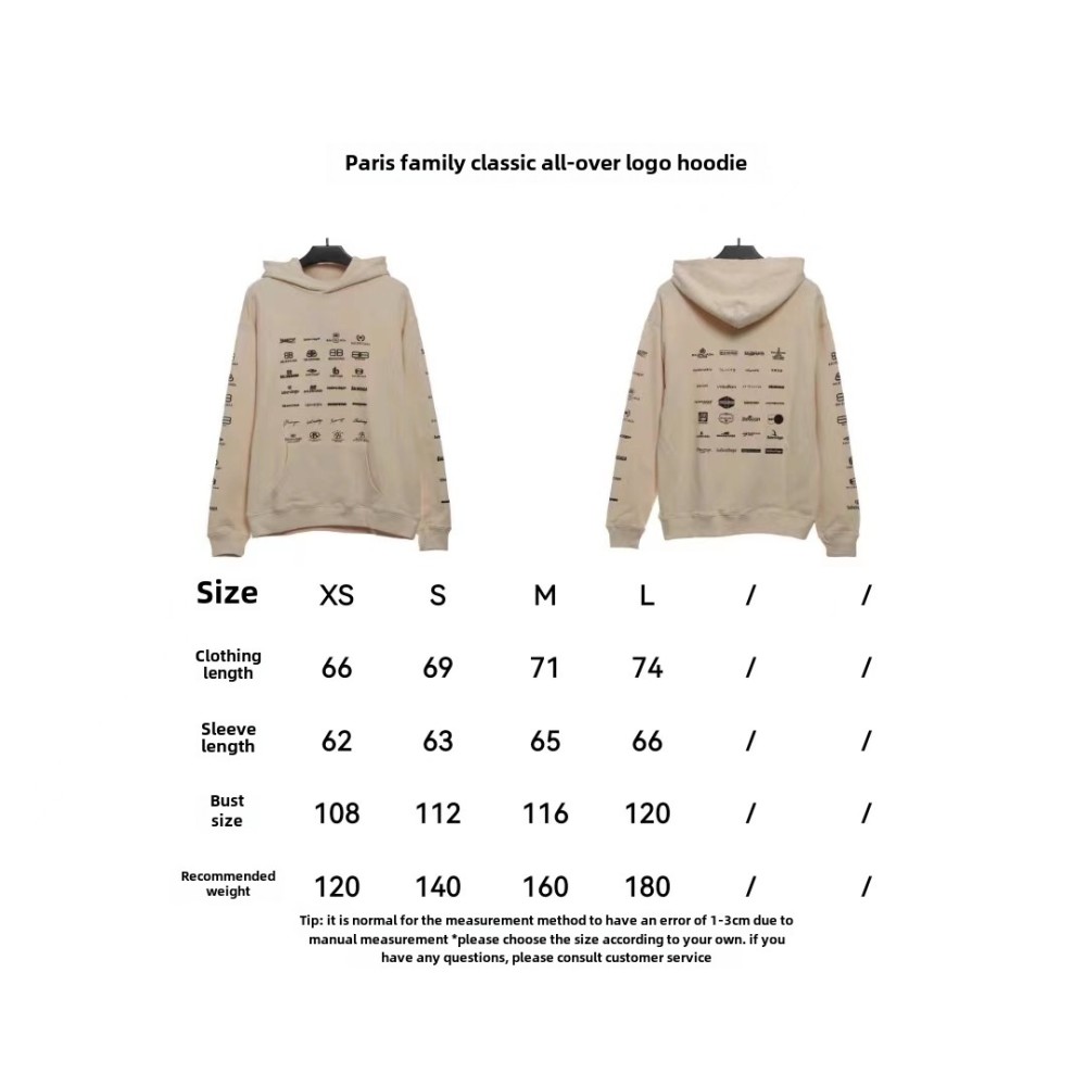  Balenciage classic full print logo Hoodie 2
