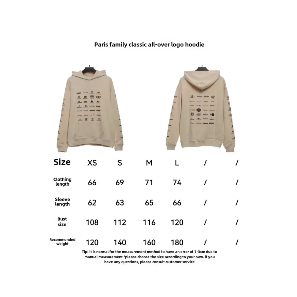  Balenciage classic full print logo Hoodie 2