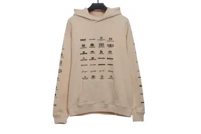 Balenciaga classic full print logo Hoodie 2 01