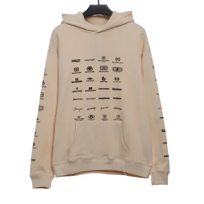  Balenciage classic full print logo Hoodie 2 01