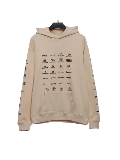 Balenciaga classic full print logo Hoodie 2 01