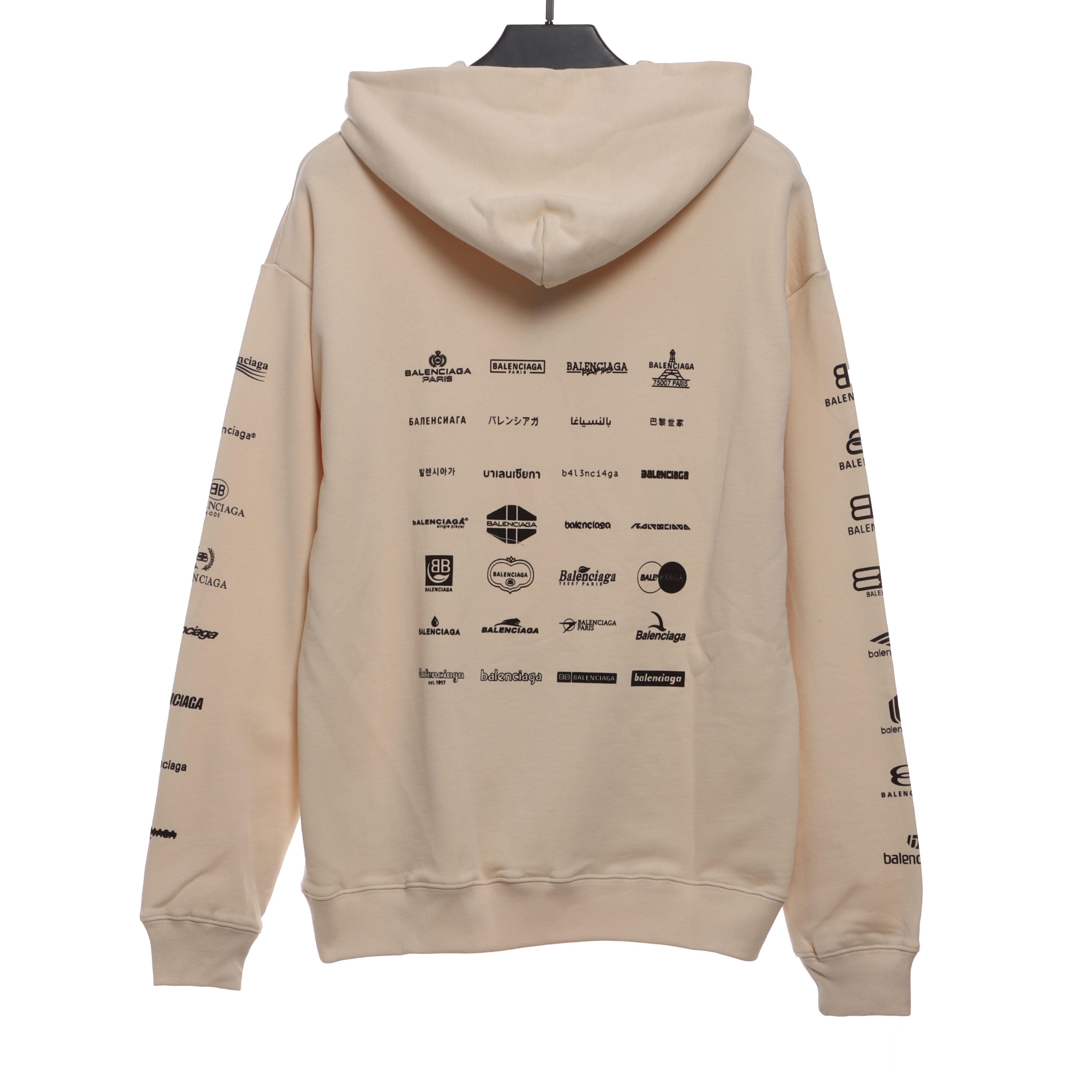 Balenciaga classic full print logo Hoodie 2