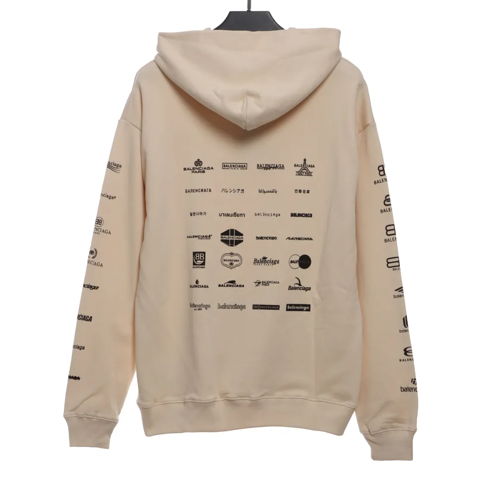  Balenciage classic full print logo Hoodie 2