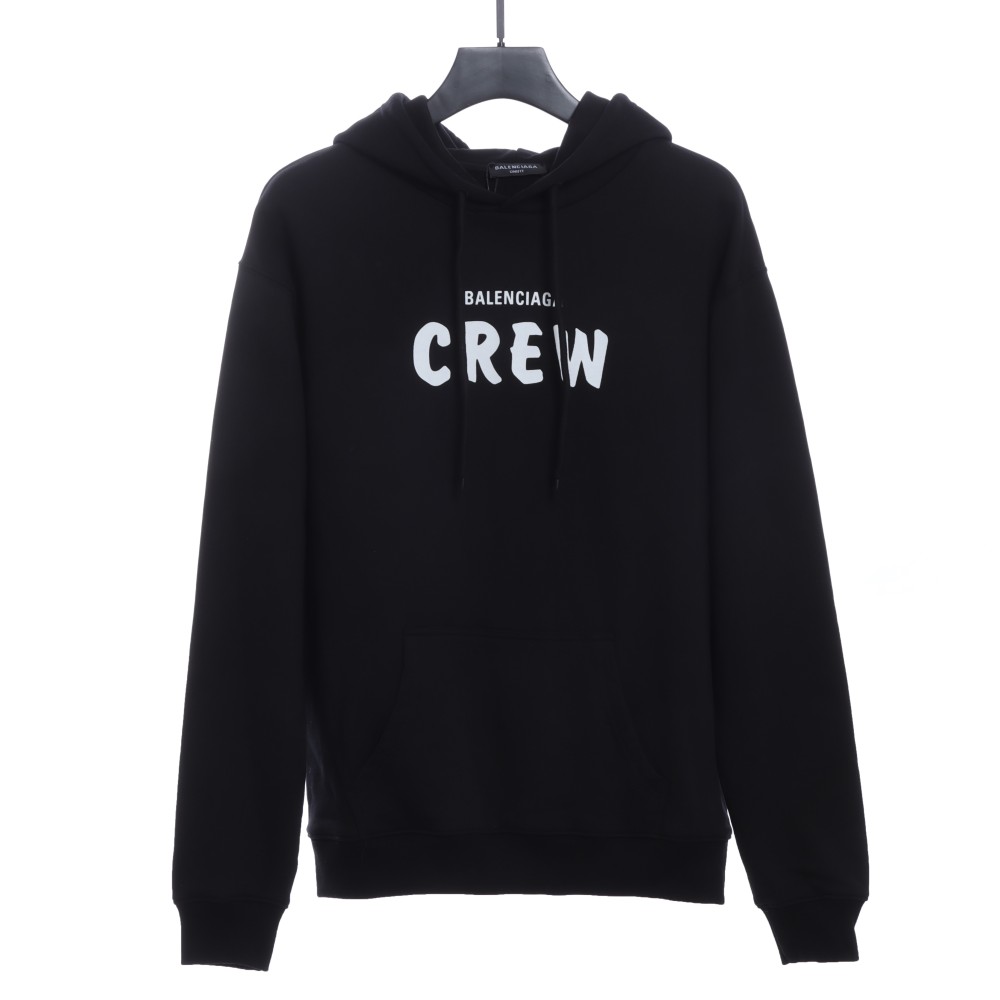  Balenciage CREW slogan print Hoodie