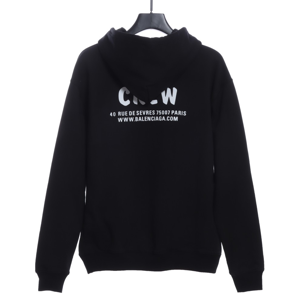  Balenciage CREW slogan print Hoodie