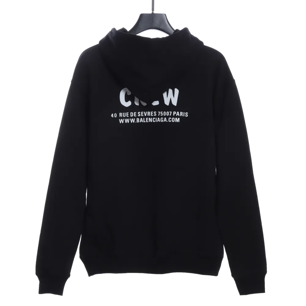  Balenciage CREW slogan print Hoodie