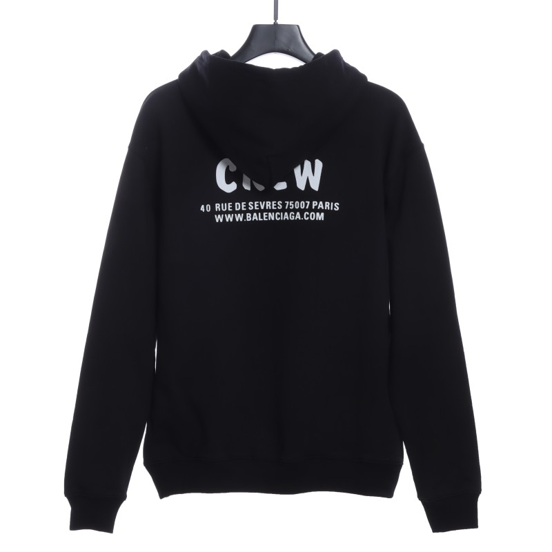  Balenciage CREW slogan print Hoodie