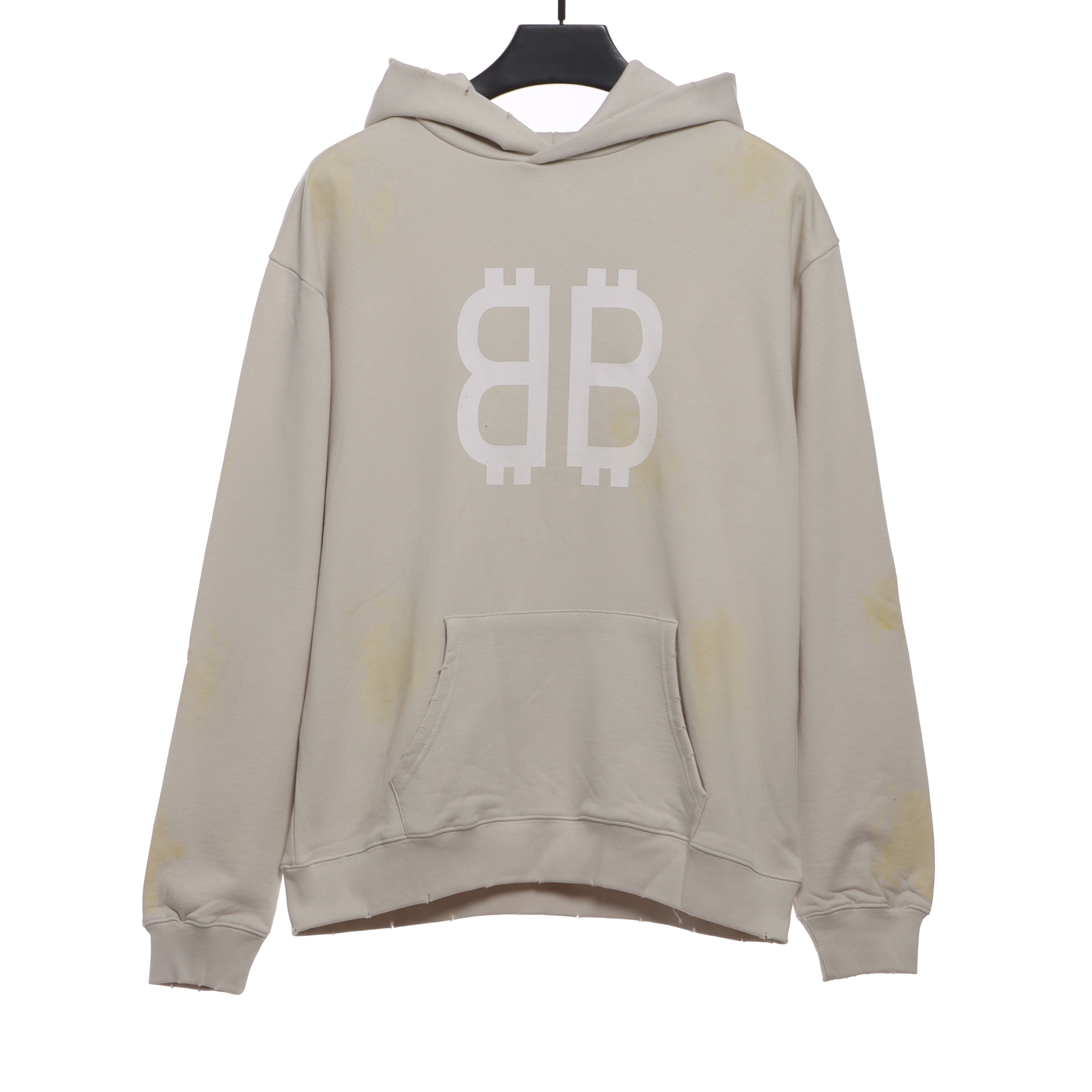 Balenciaga distressed washed mud dyed double B Hoodie 1