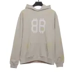 Balenciage distressed washed mud dyed double B Hoodie 1