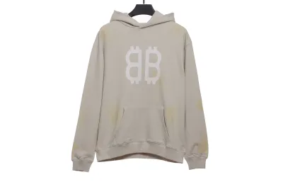 Balenciaga distressed washed mud dyed double B Hoodie 1 01