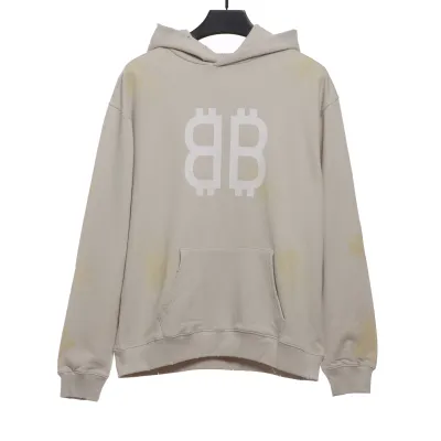  Balenciage distressed washed mud dyed double B Hoodie 1 01