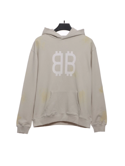 Balenciaga distressed washed mud dyed double B Hoodie 1 01