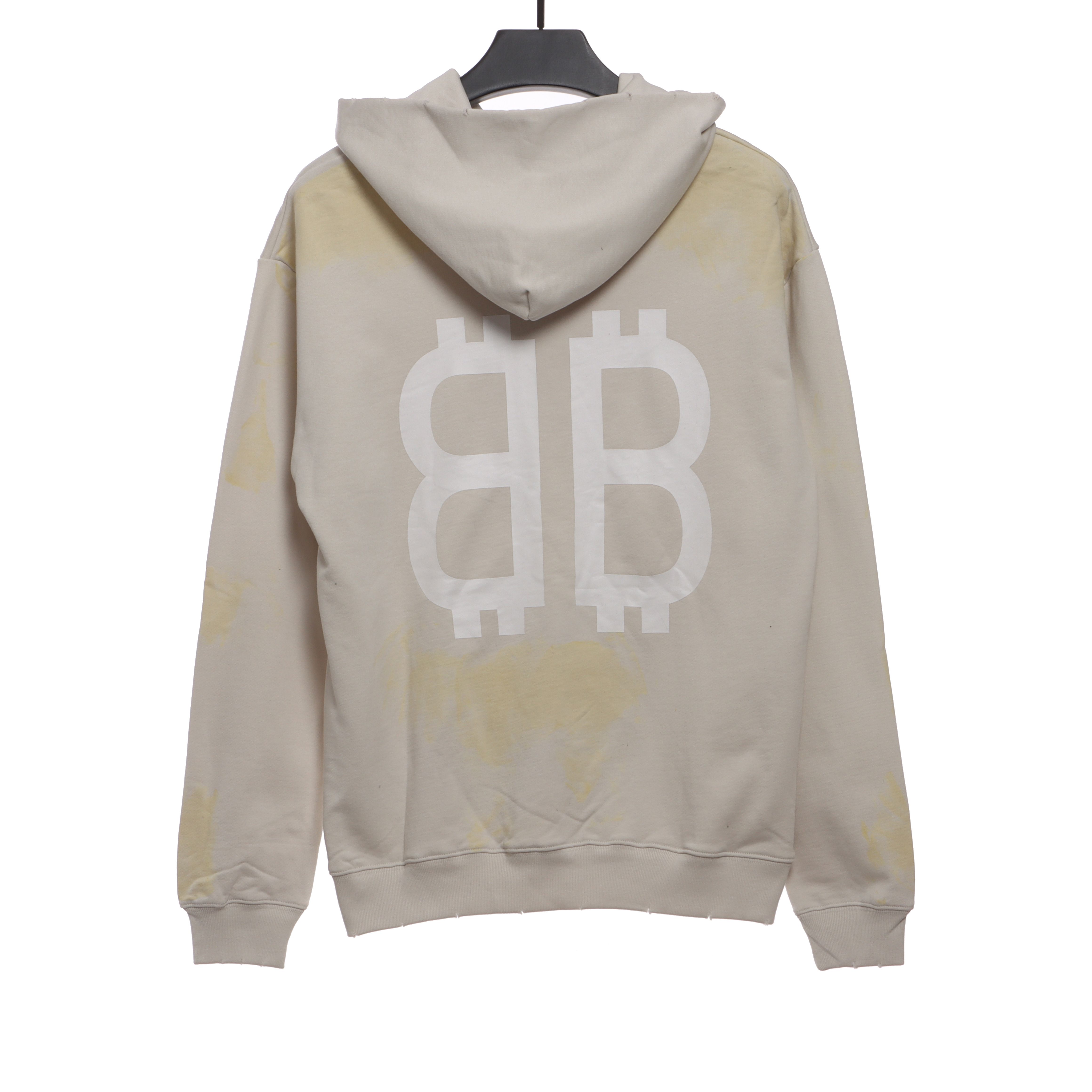 Balenciaga distressed washed mud dyed double B Hoodie 1