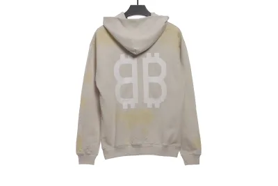 Balenciaga distressed washed mud dyed double B Hoodie 1 02