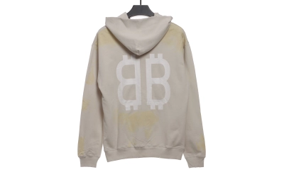 Balenciaga distressed washed mud dyed double B Hoodie 1 02