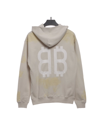 Balenciaga distressed washed mud dyed double B Hoodie 1 02
