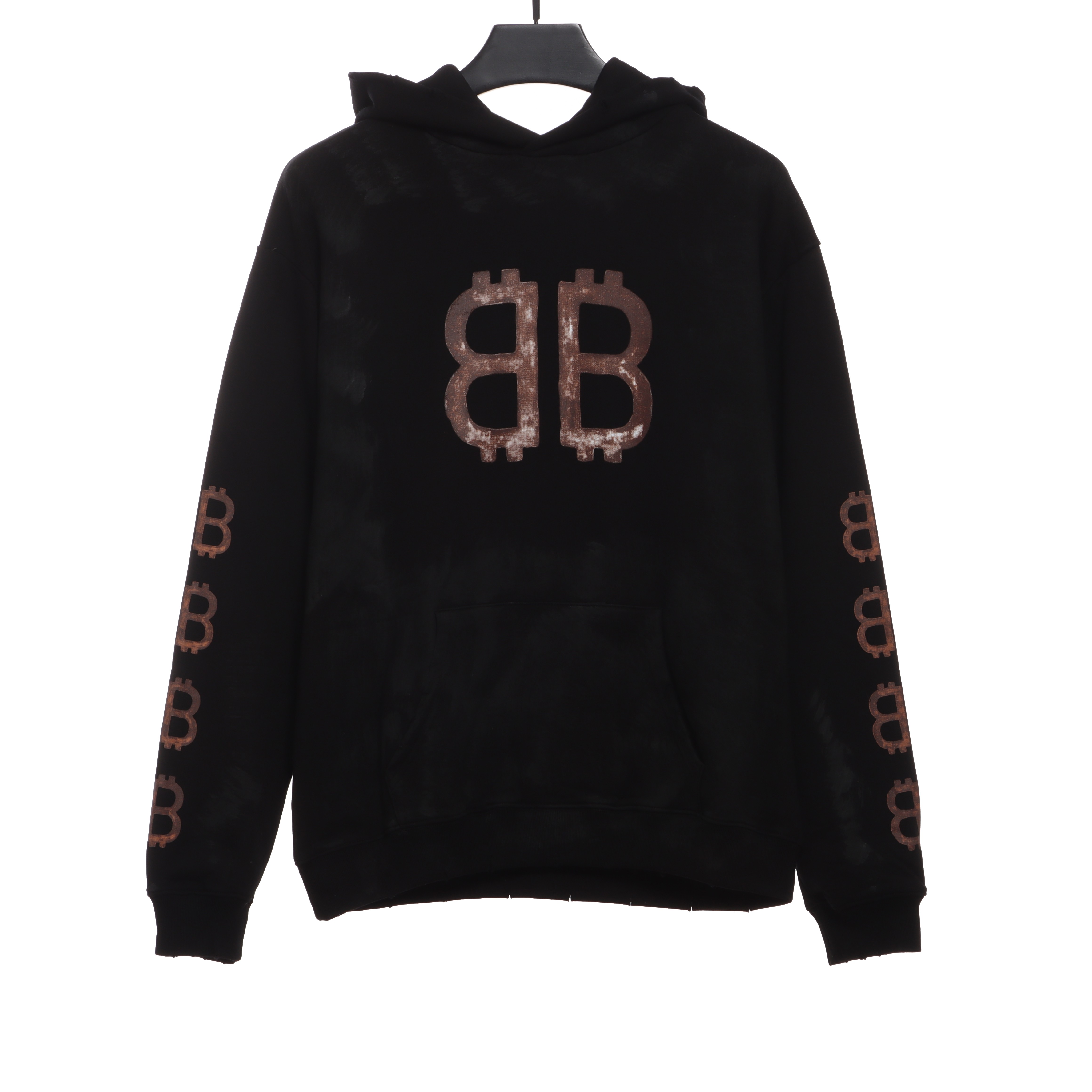 Balenciaga distressed washed mud dyed double B Hoodie 2