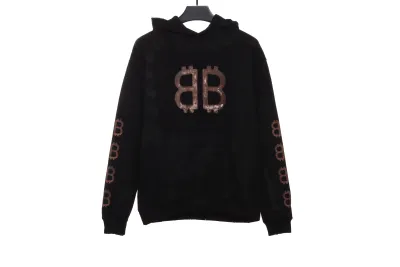 Balenciaga distressed washed mud dyed double B Hoodie 2 01