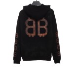  Balenciage distressed washed mud dyed double B Hoodie 2