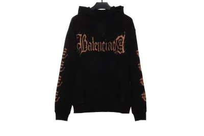 Balenciaga distressed washed Sanskrit Hoodie 01