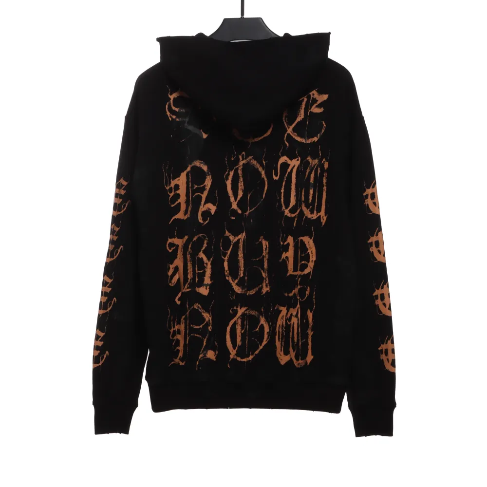  Balenciage distressed washed Sanskrit Hoodie