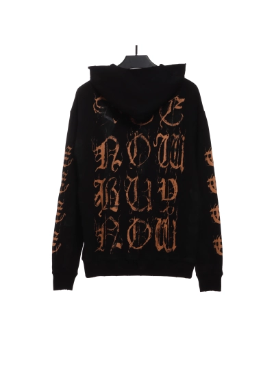 Balenciaga distressed washed Sanskrit Hoodie 02