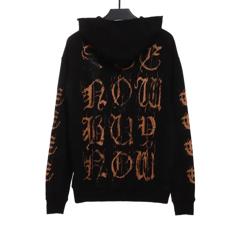  Balenciage distressed washed Sanskrit Hoodie