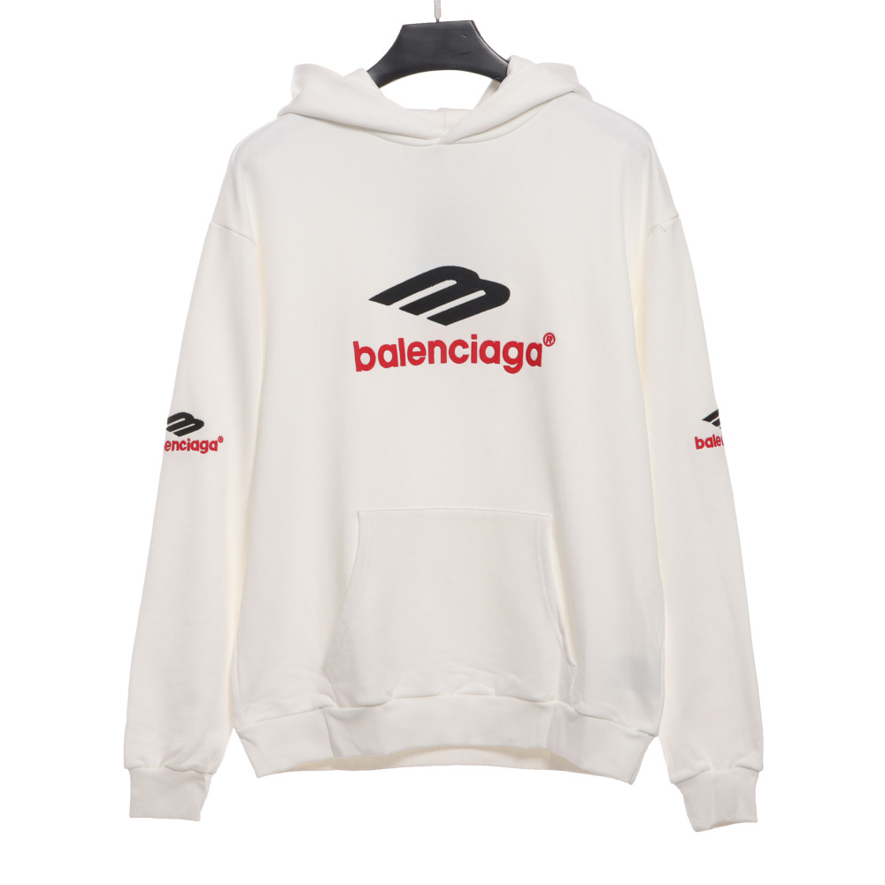  Balenciage front and back red double M Hoodie 1