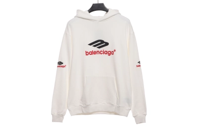 Balenciaga front and back red double M Hoodie 1 01
