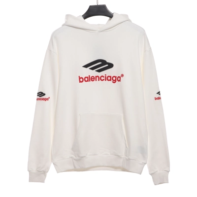 Balenciaga front and back red double M Hoodie 1 01