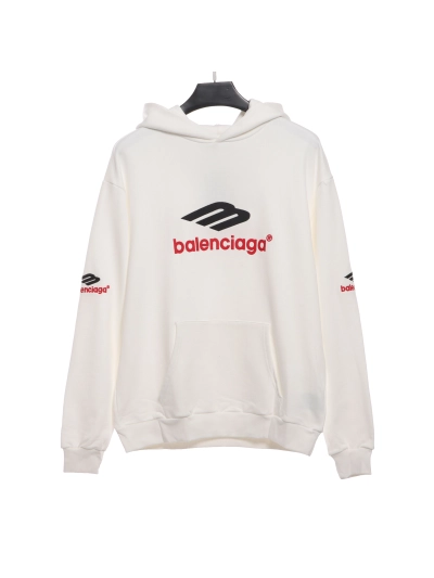 Balenciaga front and back red double M Hoodie 1 01