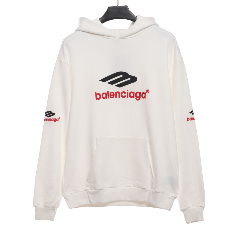  Balenciage front and back red double M Hoodie 1