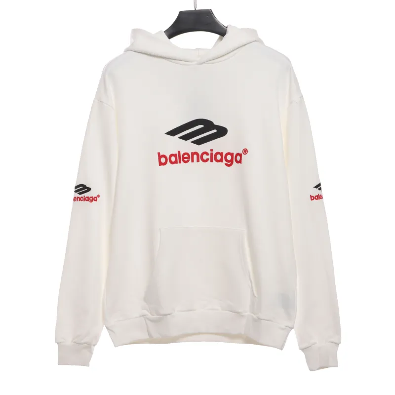  Balenciage front and back red double M Hoodie 1