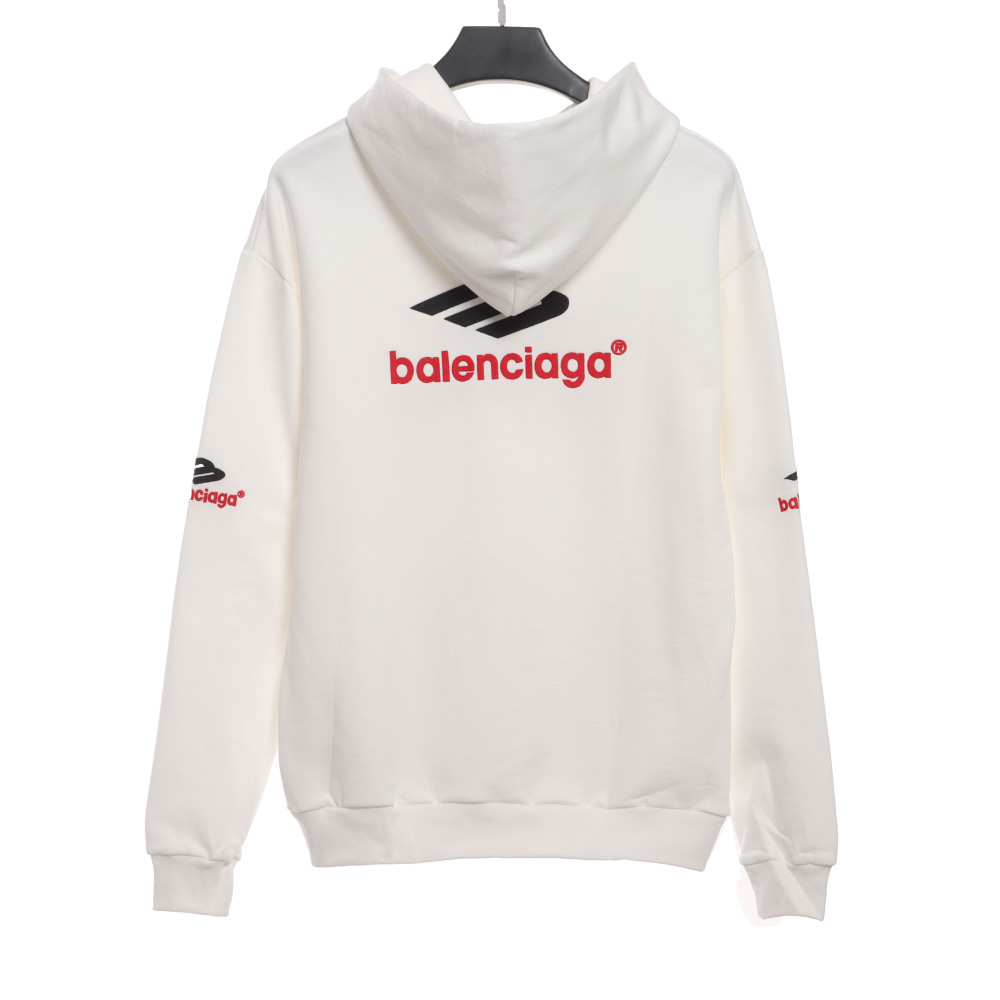  Balenciage front and back red double M Hoodie 1