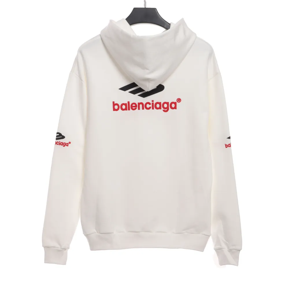  Balenciage front and back red double M Hoodie 1