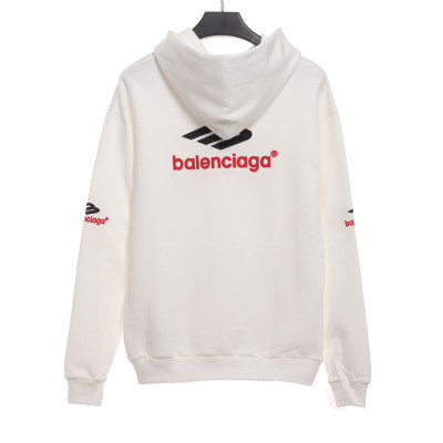  Balenciage front and back red double M Hoodie 1 02