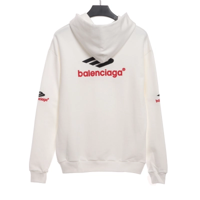 Balenciaga front and back red double M Hoodie 1 02