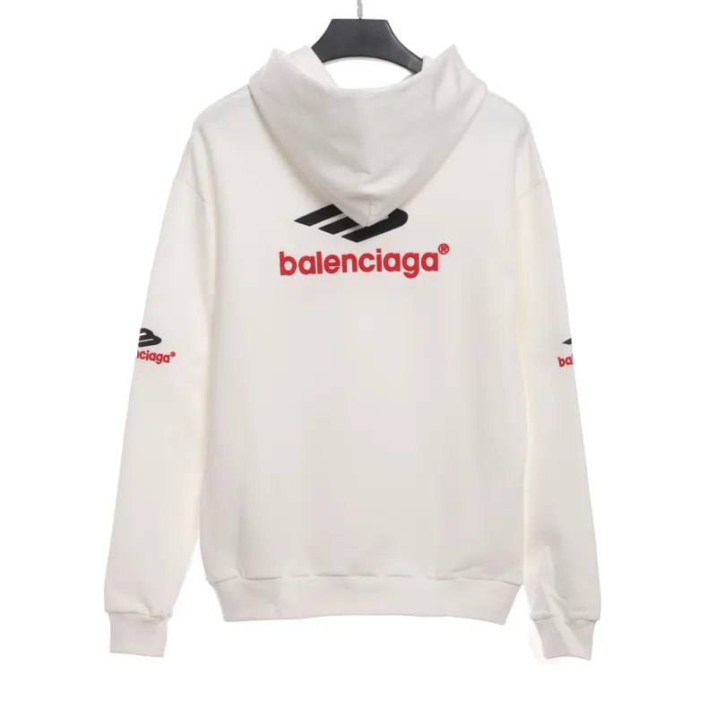  Balenciage front and back red double M Hoodie 1