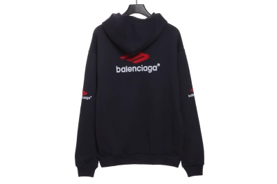 Balenciaga front and back red double M Hoodie 2 02