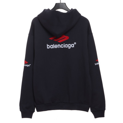  Balenciage front and back red double M Hoodie 2 02