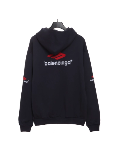 Balenciaga front and back red double M Hoodie 2 02