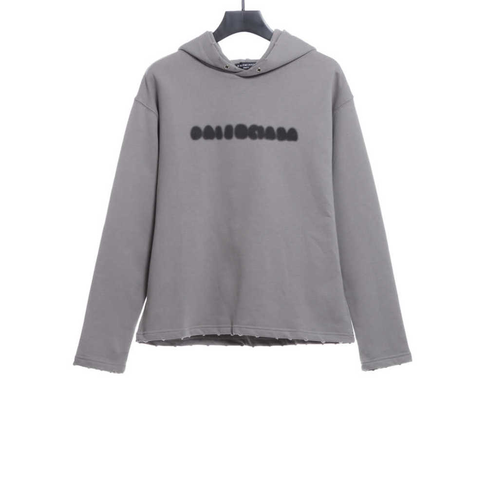 Balenciage fuzzy letter print Hoodie