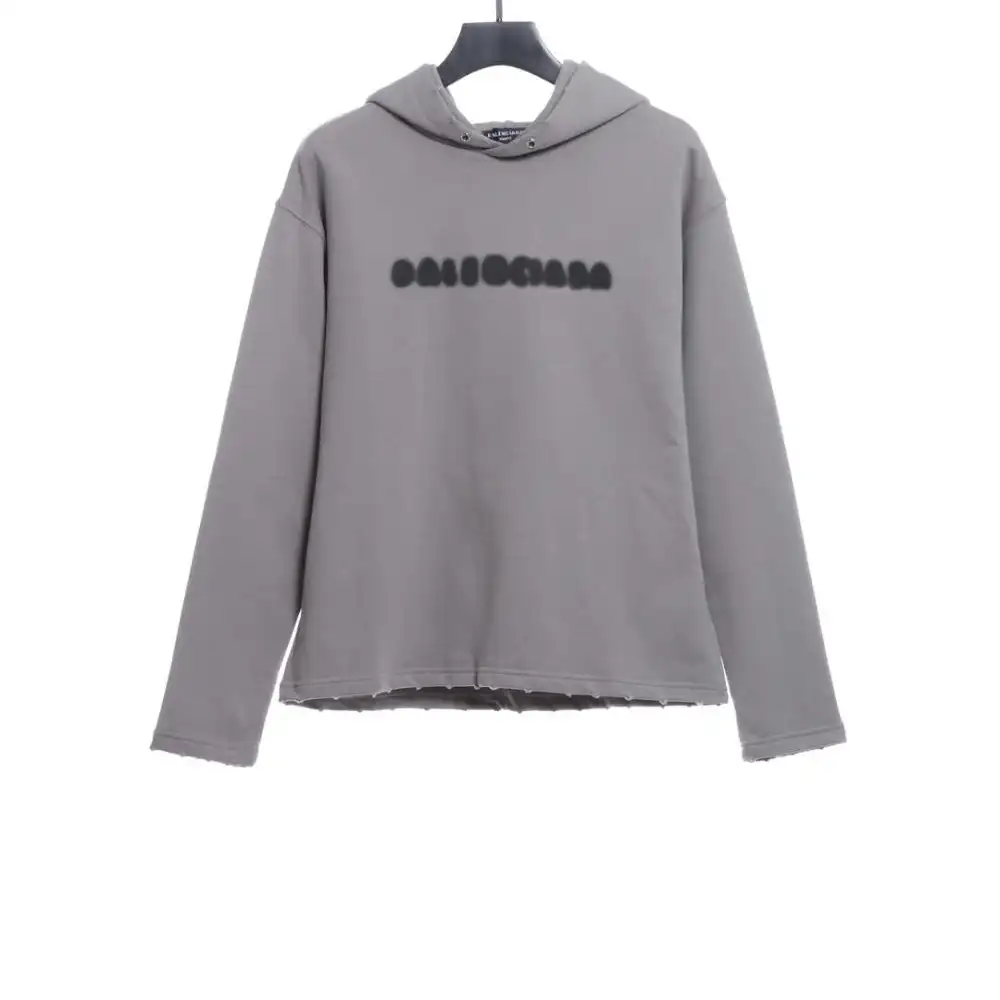  Balenciage fuzzy letter print Hoodie