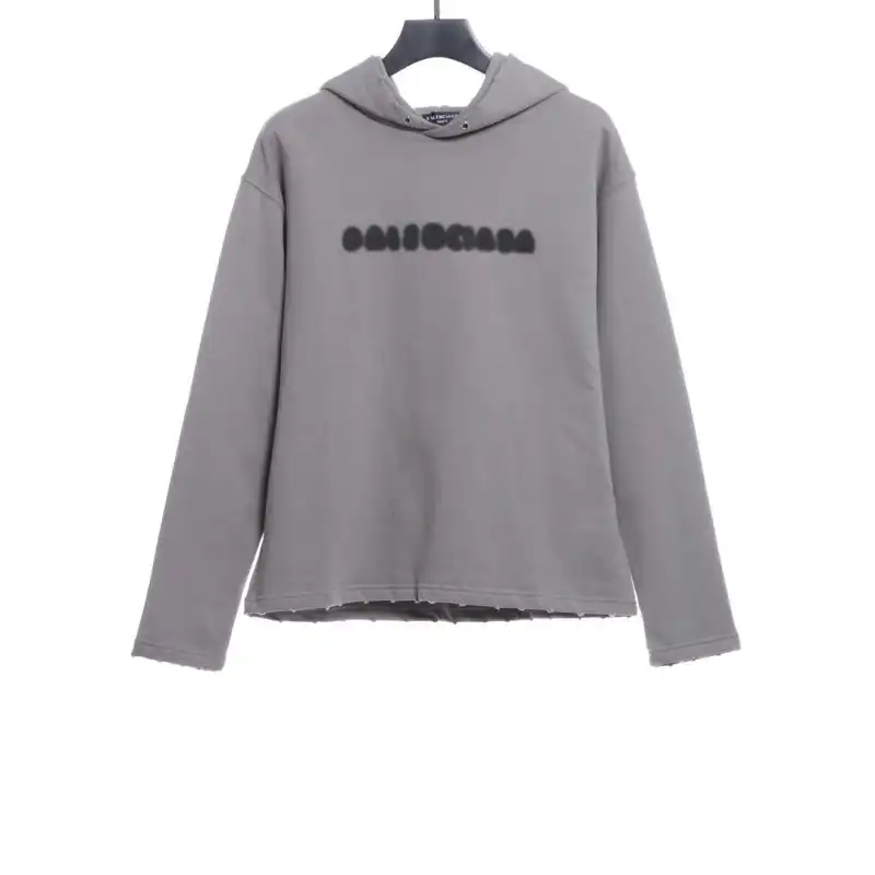  Balenciage fuzzy letter print Hoodie