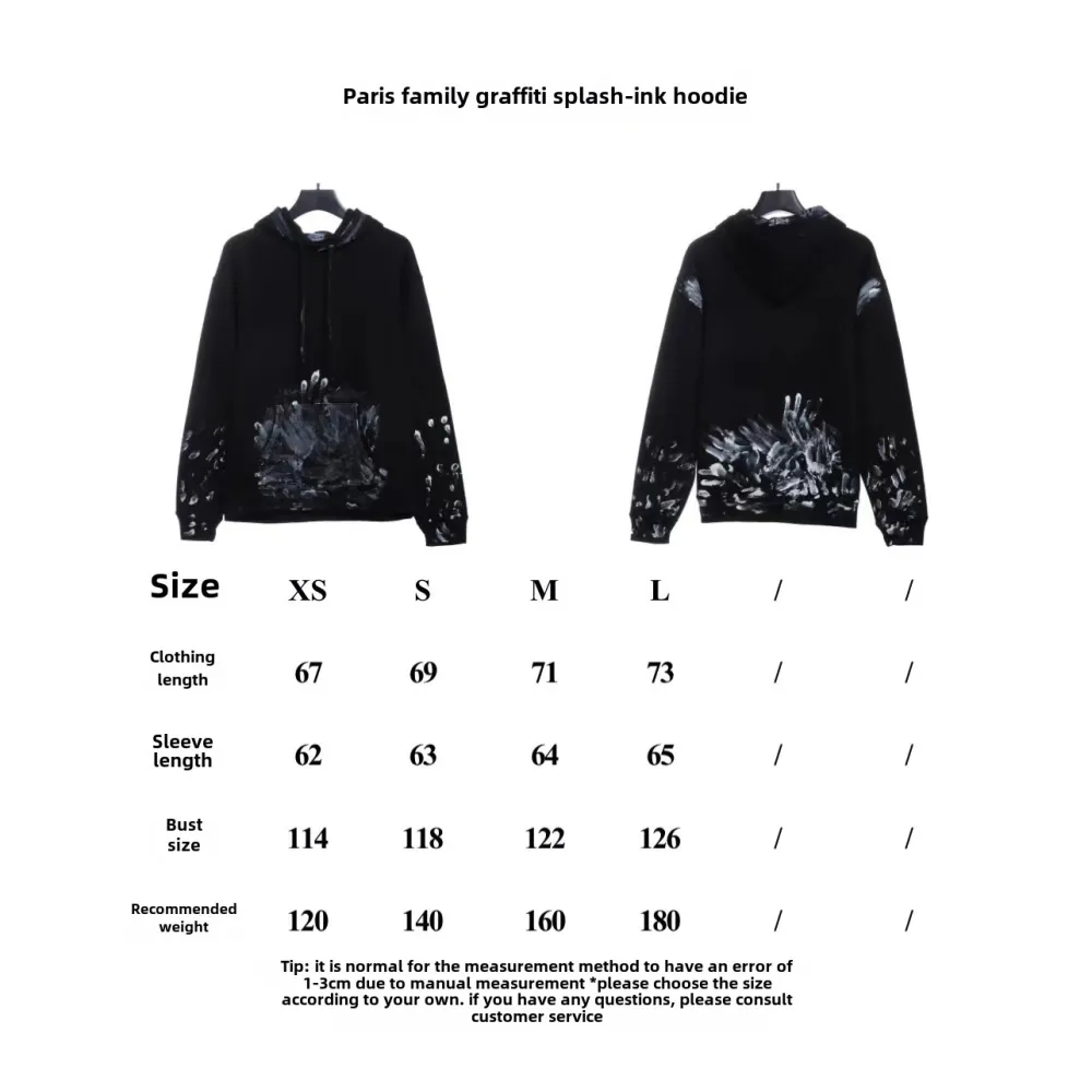  Balenciage graffiti ink Hoodie