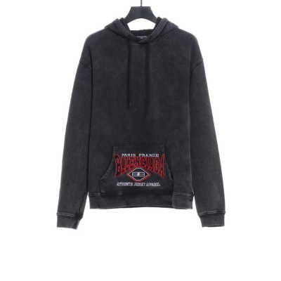  Balenciage heavy wash pocket embroidered Hoodie 01